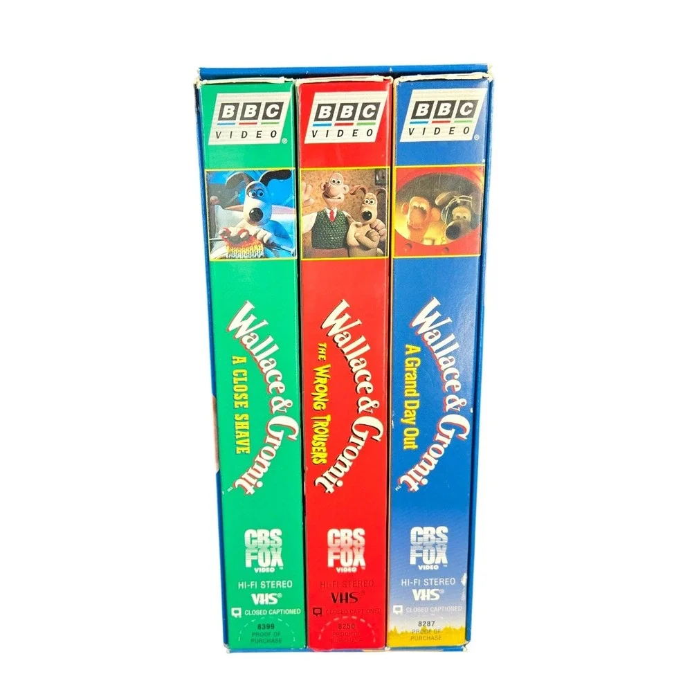 Wallace & Gromit VHS Trilogy BBC‎ Clamshell Set Aardman Animation